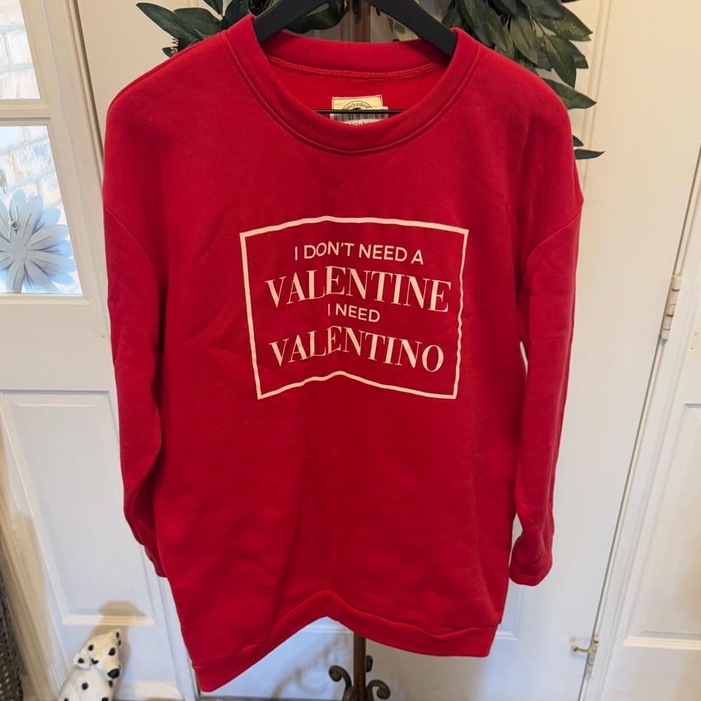 NWT Boutique Brand T2D Red Valentines Sweatshirt LS L